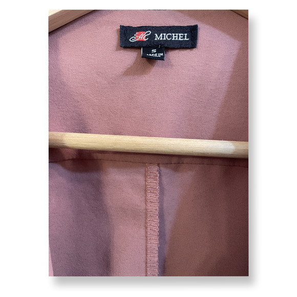 Pre-Owned Michel Lightweight Rose Open Front Blazer Jacket Size S - Picture 3 of 3